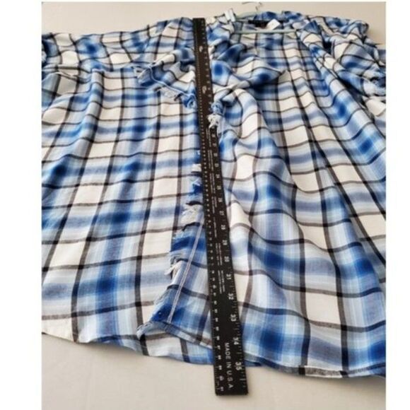 NWT Lane Bryant Plaid Flannel Drape Front Overpiece Roll-Tab Sz 34/36 Layer - Picture 6 of 8